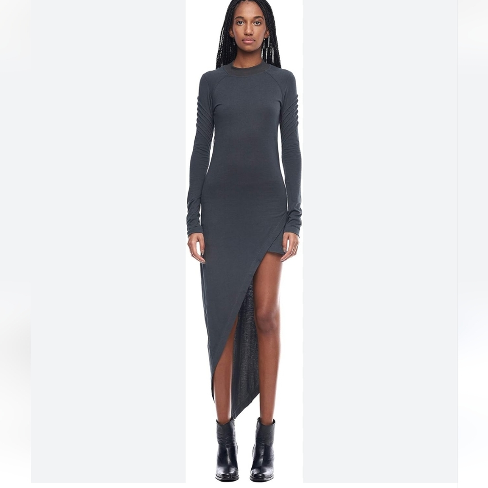 JONNY COTA STUDIO WOMEN'S ASYMMETRICAL LONG SLEEVE MINI DRESS WOMEN'S SZ M